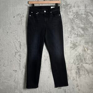 AYR Slim Straight Jeans Nox Black Wash Size 25 Classic Minimalist Preppy Cotton